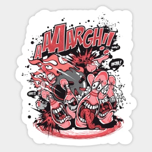 Aaaargh - Bowling Game Tees Sticker